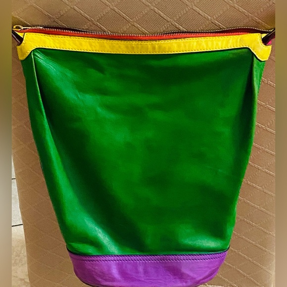 Celine multicolor genuine leather bucket bag - Picture 3 of 14